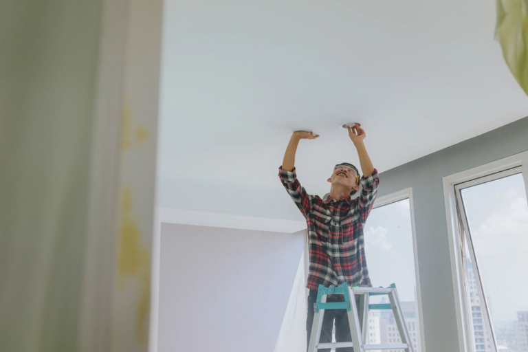 Service technician during a residential repair visit